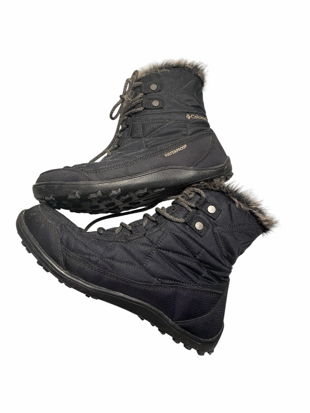 Columbia Womens Minx Shorty Black Faux-Fur Trim Insulated Winter Boots Sz 11 - Picture 7 of 13